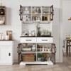 Buenhomino 71" Kitchen Pantry Cabinet with Power Outlet, Large Kitchen Storage Cabinet with Door & Shelves & 2 Drawers, Tall Farmhouse Hutch - 2 of 4