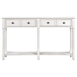 XINGHANZHENXUAN Console Table with 2 Drawers & Shelf, Easy Assembly Sofa Table for Living Room & Entryway, Distressed Wood Finish - 1 of 4