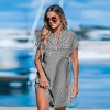 Women's Irregular Stripe Dolman Sleeve Mini Dress - Cupshe - image 4 of 4