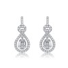 Elegant White Gold Plated Love Knot Door Knocker Dangle Earrings Adorned with Cubic Zirconia for a Sophisticated and Timeless Look - image 3 of 3