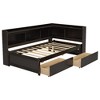 KIGFTSOD Twin Size L-shaped Bookcases Bed with Power Outlets, USB Charging Ports,Two Drawers - 4 of 4