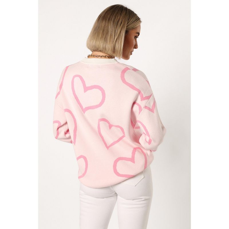 Petal and Pup Womens Gracelynn Heart Knit Sweater, 4 of 7