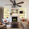 Ludomide Industrial Caged Ceiling Fan Light, 52" Vintage Fandelier with Remote, Black Retro Design, 5 Reversible Wood Blades for Living Room, Bedroom - 2 of 4