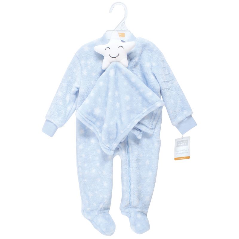 Hudson Baby Infant Boy Flannel Plush Sleep and Play and Security Toy, Boy Star, 3 of 5