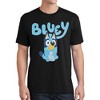 Seven Times Six Bluey T-Shirt Adult Men's Dog Sitting Criss Cross Applesauce Graphic Tee Black - 4 of 4