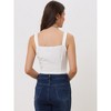 Allegra K Women's Sleeveless Spaghetti Strap Zip-Up Front Cami Tank Tops - 3 of 4