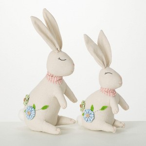 8.5"H Sullivans Resting Bunny Characters Set of 2  Multicolor - 1 of 4