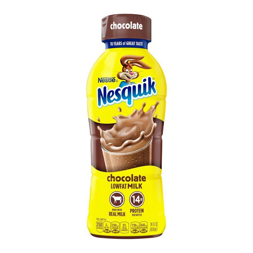 UPC 028000772123 product image for Nesquik Low Fat Chocolate Milk - 14 fl oz | upcitemdb.com