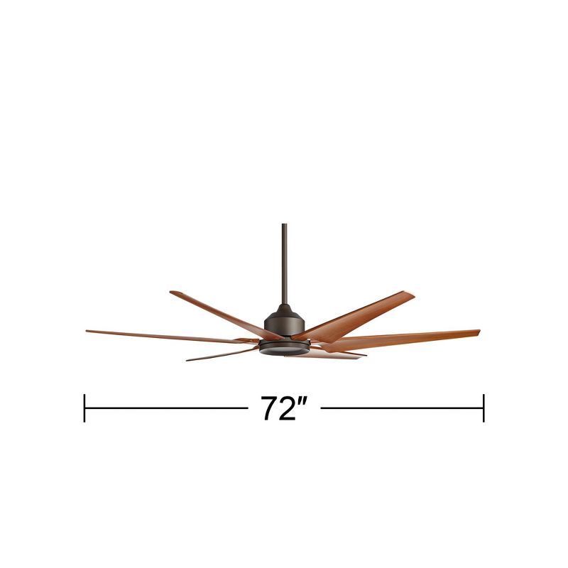 72" Casa Vieja Power Hawk Modern Indoor Outdoor Ceiling Fan with Remote Control Oil Rubbed Bronze Painted Wood Damp Rated for Patio Exterior House, 4 of 10