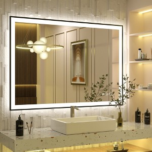 Apmir Super Bright Front & Back LED Lighted Anti-Fog Aluminum Alloy Framed Tempered Glass Bathroom/Vanity Mirror with ETL & 3-Year Warranty - 1 of 4