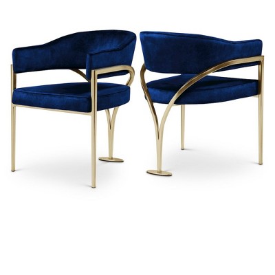 Meridian Furniture,Madelyn Velvet Dining Chair, Set of 2
