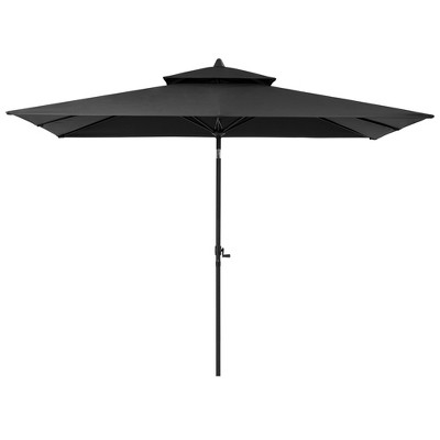 Pellebant 9 x 5 FT Double Top Patio Outdoor Market Umbrella