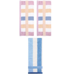 REGALWOVEN 3 Pack Striped Cotton Bathroom Decorative Hand Towels 13" x 29" - 1 of 4