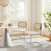Art Leon Faux Leather Seat and Wicker Cane Back Dining Chairs, Set of 2 - 2 of 4