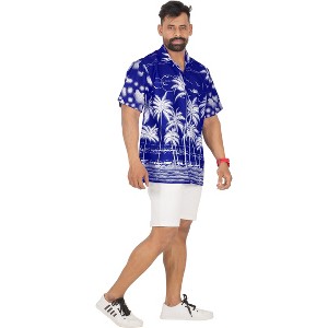 LA LEELA Men's Hawaiian Shirts Short Sleeve Button Down Shirt Mens Casual Shirts Holiday Tropical Beach Summer Party Shirts for Men Funny - 1 of 4