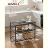 VASAGLE 3 Tier Kitchen Island, 39.4 Inches Kitchen Shelf with Large Worktop, Industrial, Rustic Brown and Black - 2 of 4
