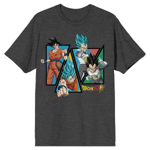 Dragon Ball Super Goku and Vegeta Character Art Men's Charcoal Heather T-shirt - 1 of 3