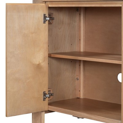 NicBex Retro Buffet Cabinet with Open Storage Kitchen Cabinet with Distressed Finish and Adjustable Shelves  for Living Room, Dining Room