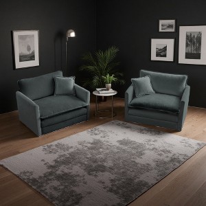 2-Piece Chenille Armchair Set with Toss Pillows - 1 of 4
