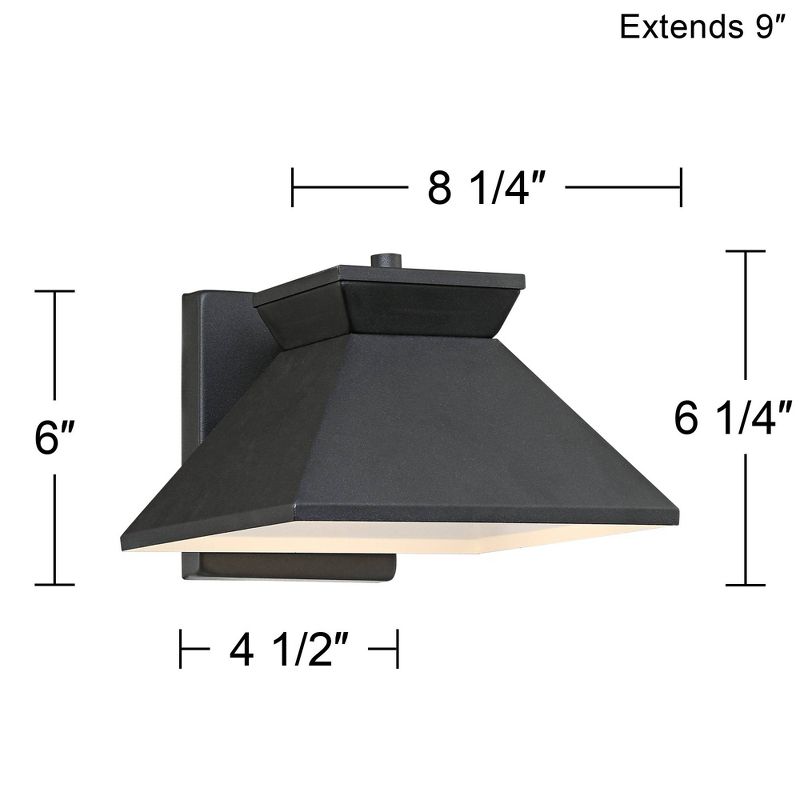 John Timberland Whatley Modern Outdoor Wall Light Fixture Black LED 6 1/4" Metal Shade for Post Exterior Barn Deck House Porch Yard Posts Patio Home, 4 of 7
