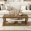 45.2 Inch Vintage Pine Coffee Table,Coffee Table with Vase Column Legs and Pine Veneer,Rectangular Living Room Coffee Table-Baofuwish - 2 of 4