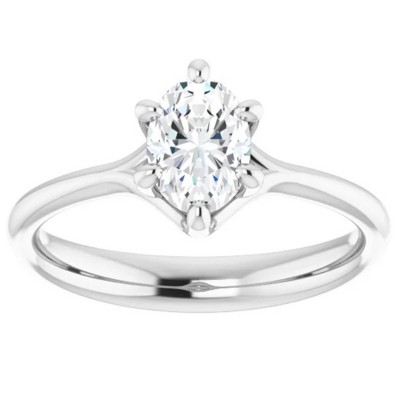 Pompeii3 3/4Ct Oval Solitaire Diamond Engagement Ring Lab Created 14k White or Yellow Gold