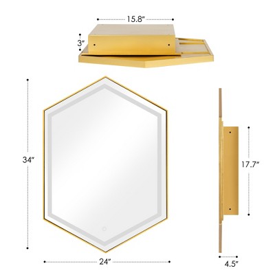 CSBDHOME 24"W x 34"H LED Lighting Medicine Cabinet