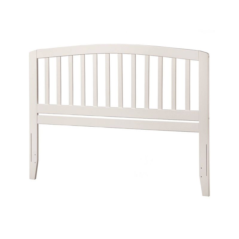Queen White Wood Slatted Headboard with USB Charging Station