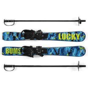 Lucky Bums Toddler Kids Beginner BPA Free Plastic Snow Skis with Adjustable Bindings for Toddler Boots Sizes 4 to 7, for Children 4 and Under, Blue