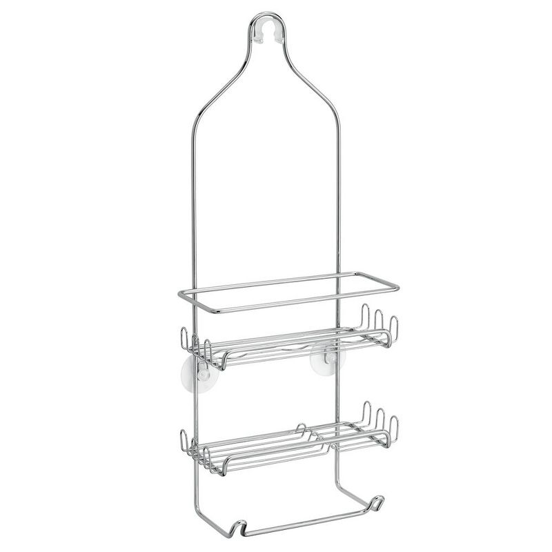 iDESIGN Milo Metal Wire Hanging Shower Caddy Baskets and Towel Bar Chrome, 3 of 7