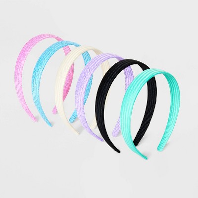 Girls' 6pk Woven Headband Set - art class™: Hair Styling Accessories, Solid Pattern
