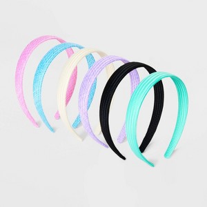 Girls' 6pk Woven Headband Set - art class™: Hair Styling Accessories, Solid Pattern - 1 of 4