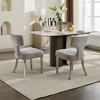 Akoasm Set of 2 Modern Linen Fabric Upholstered Dining Chairs with Curved Backrest and Steel Legs For Dining Room & Kitchen-Gray - 2 of 4