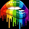 Adult Design By Humans Rainbow Pride Lip Melt By COVI Tank Top - 2 of 2