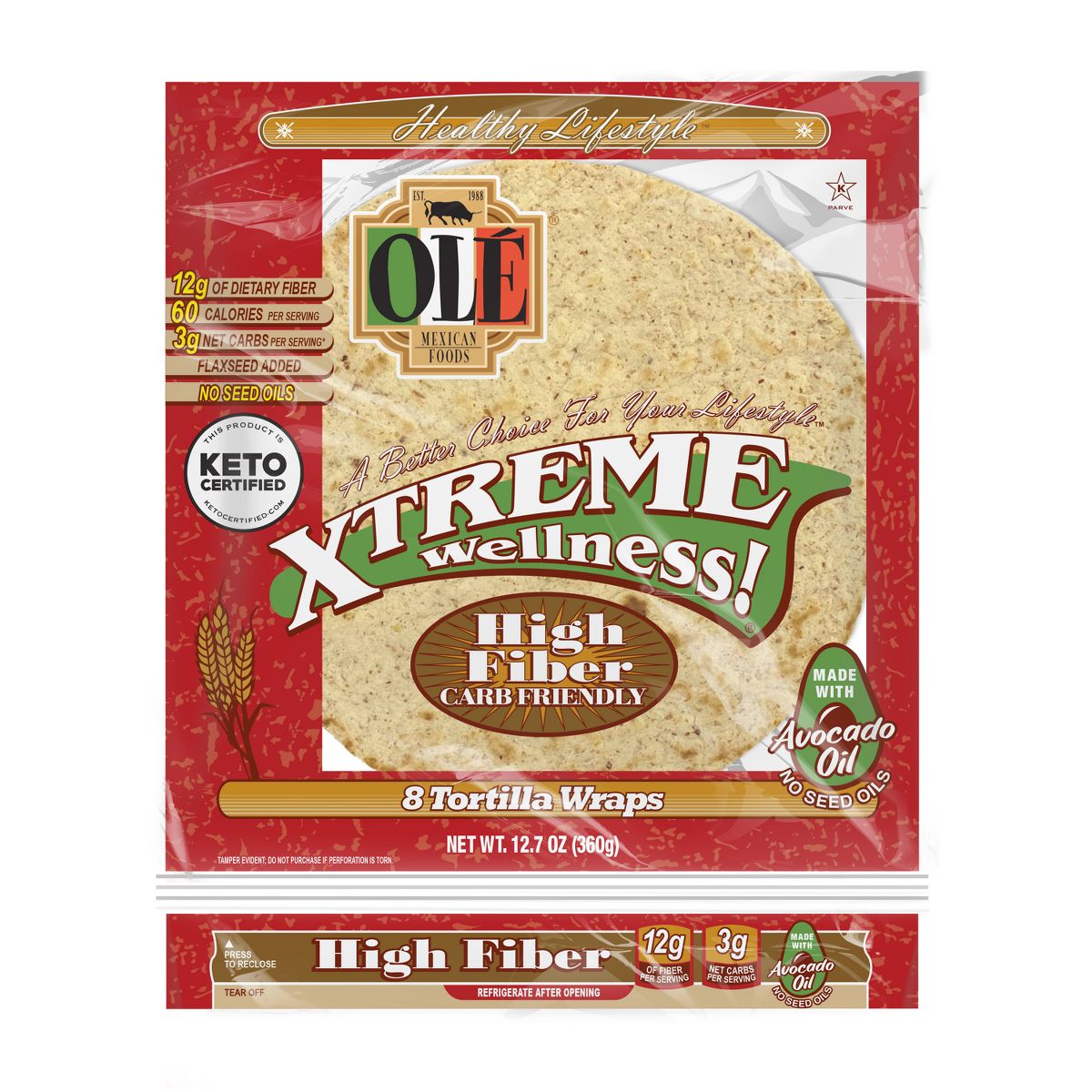 Xtreme Wellness High Fiber Tortilla Wrap