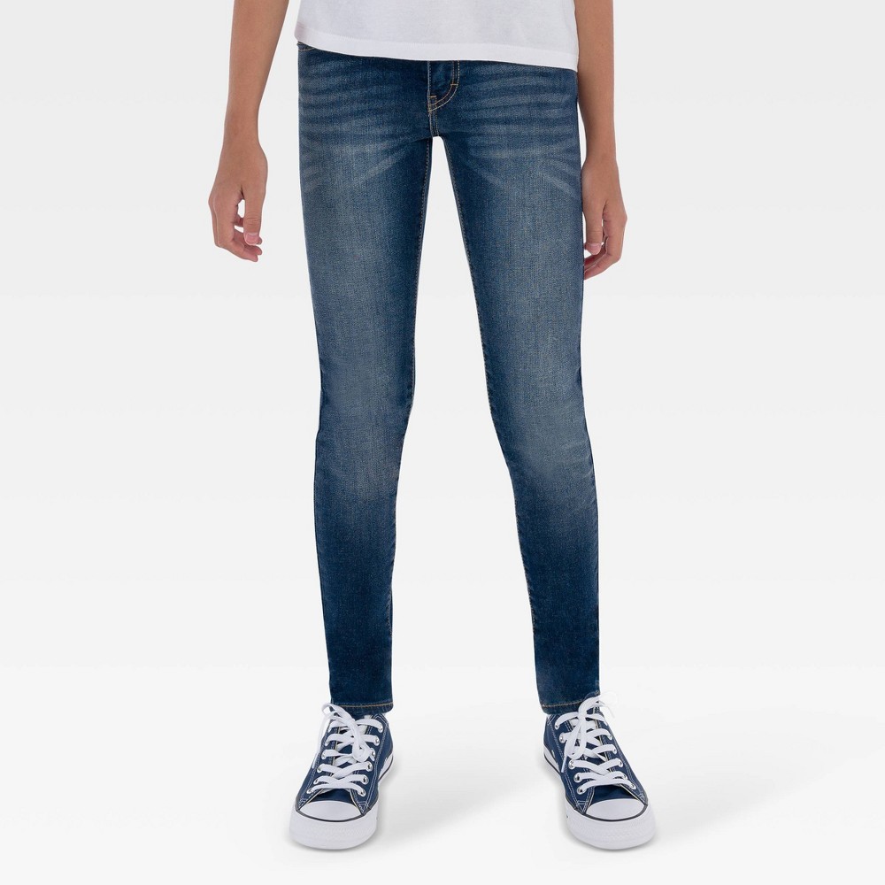 UPC 617844455431 product image for Levi's Girls' Mid-Rise Super Skinny Jeans - Blue Asphalt Dark Wash 10 | upcitemdb.com