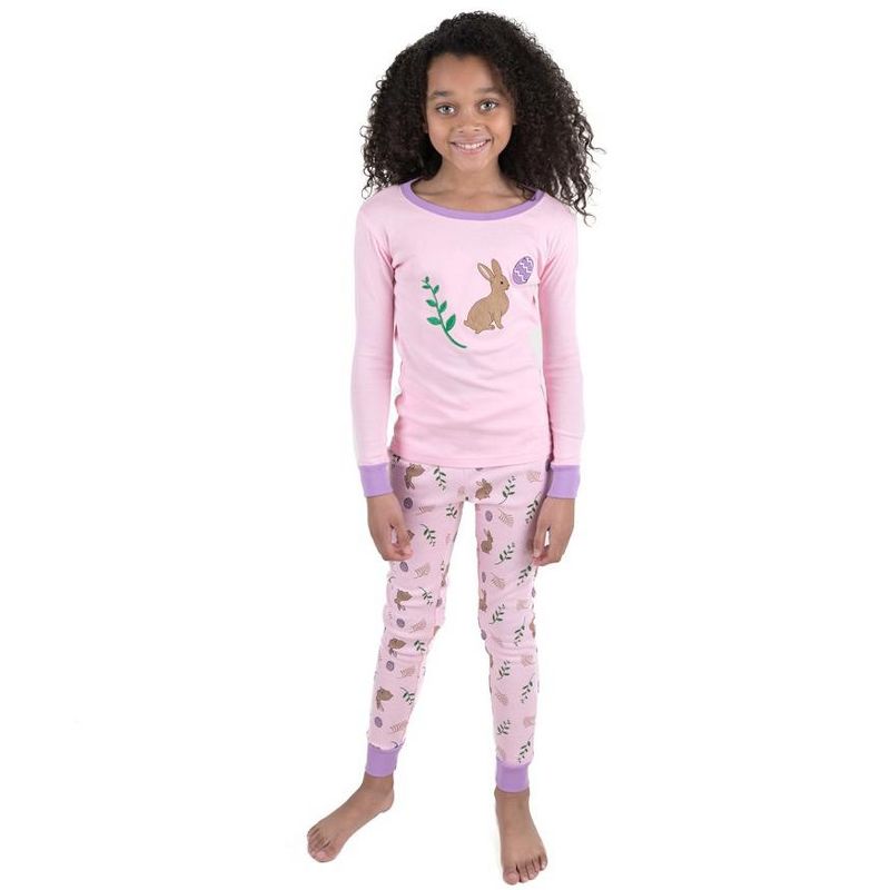 Leveret Kids Two Piece Cotton Easter Pajamas, 2 of 4