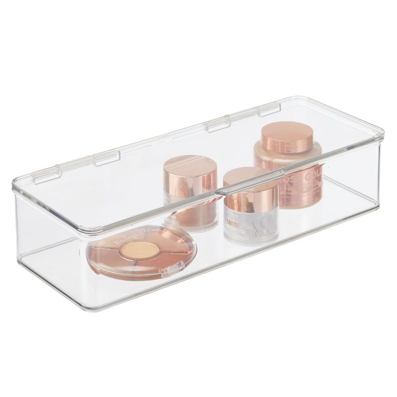 mDesign Makeup Storage Organizer Box, Lid for Bathroom Vanity - Clear, 5 of 8