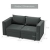 Ainfox Loveseat Sofa Dark Grey - 2 of 3