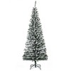 6' Tall Unlit Snow-Flocked Slim Artificial Christmas Tree with Realistic Branches and 492 Tips-Does not support self pick up - 3 of 4