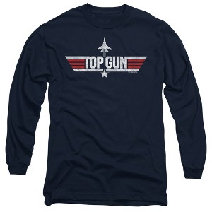 Men’s Top Gun Logo Navy Long Sleeve T-Shirt - 1 of 4