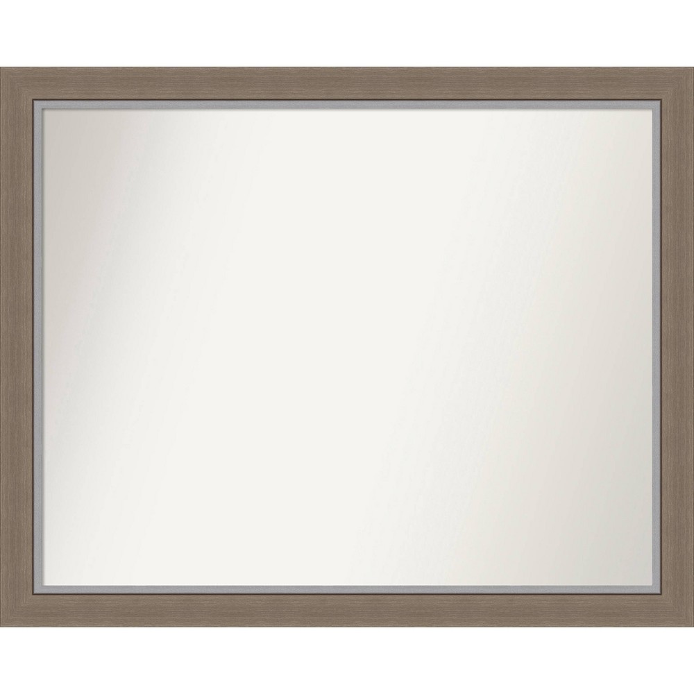 Photos - Wall Mirror 31" x 25" Non-Beveled Eva Narrow Bathroom  Brown - Amanti Art