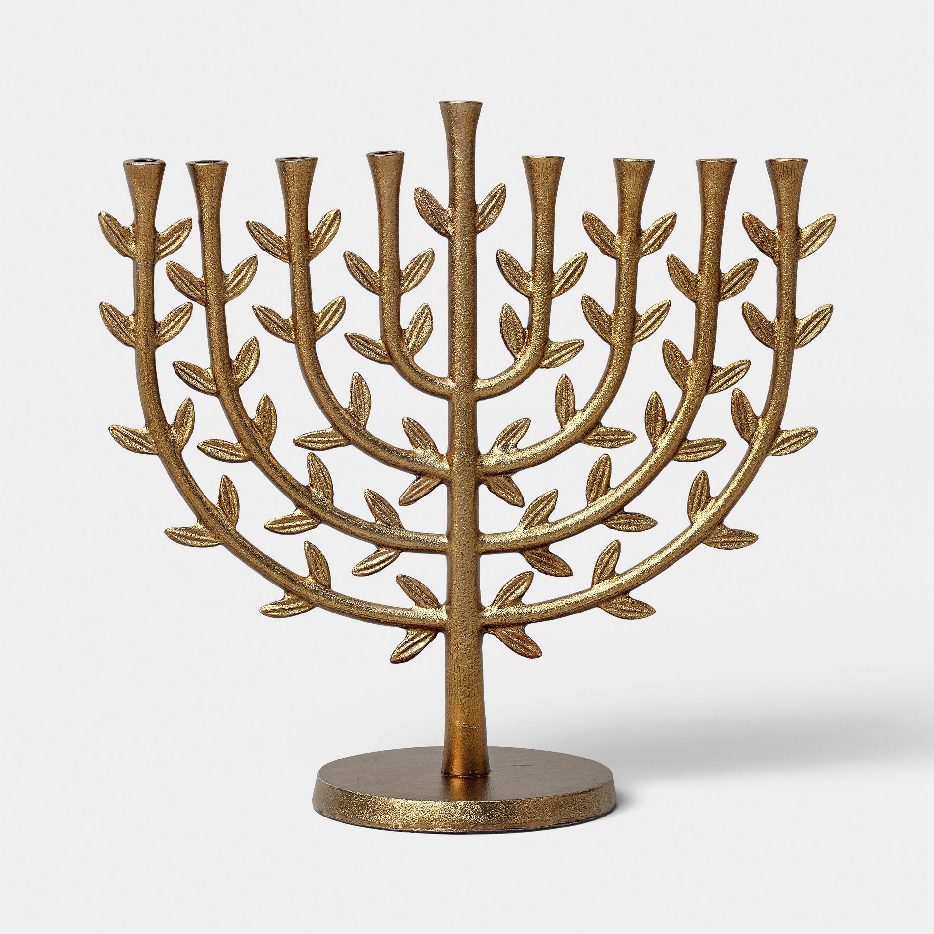 Tree of Life Menorah Metal Hanukkah Candle Holder Gold - Threshold™