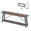 Resenkos Nightstand,Bedside End Table,Wood End Table, Narrow Side Table Nightstand with 2 Drawers,Walnut Brown - 2 of 4