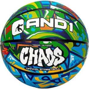 AND1 Chaos Rubber Basketball: Official Regulation Size 7 (29.5 inches) Rubber Basketball - Deep Channel Construction, Made for Indoor Outdoor - 1 of 4