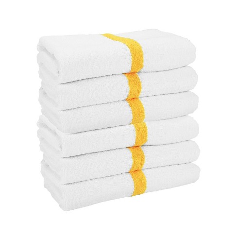 Arkwright Power Gym Bath Towels (6 Pack), Ringspun Cotton, 22x44 in., Striped Color Options - image 1 of 4