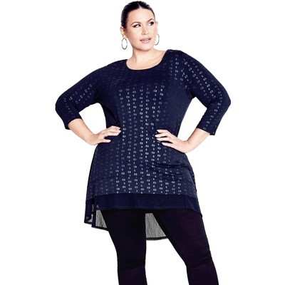 Avenue Women's Plus Size Foil Print Tunic