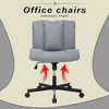 CAVINAS Armless Desk Chairs with Wheels, Swivel Office Chair with Wide Seat, Vanity Chair, Adjustable Swivel Computer Task Chairs, Desk Chair Comfy - 3 of 4