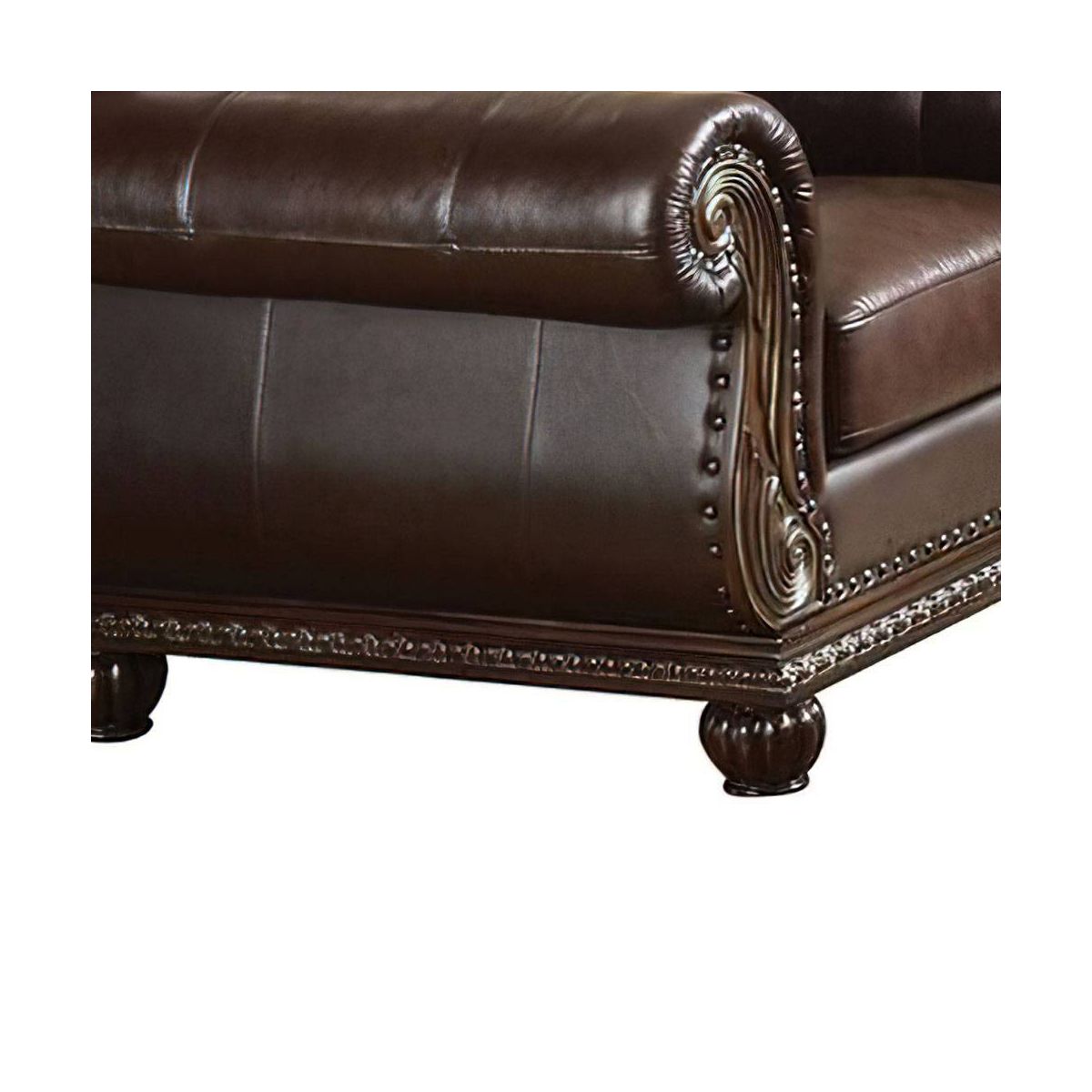 Acme Furniture Anondale Grain Leather Accent Chair Espresso/Cherry - thumbnail 3