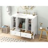 Okak 36" Retro Bathroom Vanity with Sink Freestanding Bathroom Resin Sink Vanities with 2 Drawers and 4 Doors Large Storage for Bathroom - 4 of 4